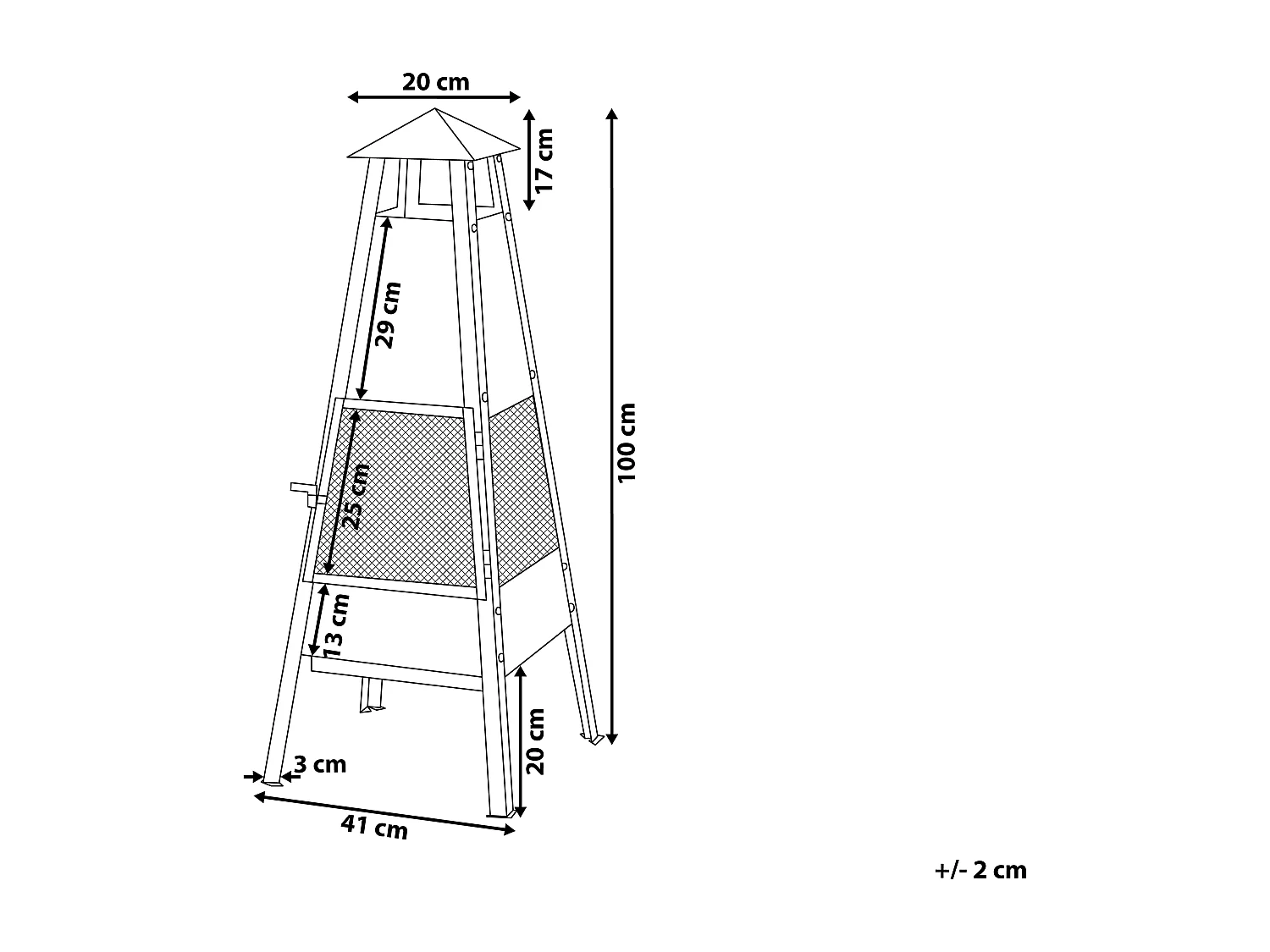 Feuerstelle schwarz Stahl Modern Outdoor Feuerpyramide Yasur