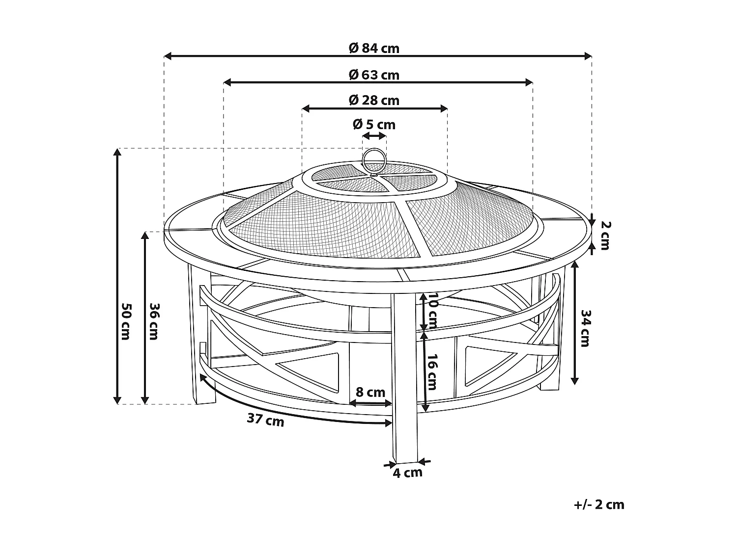 Foyer avec grille HIERRO Métal Noir