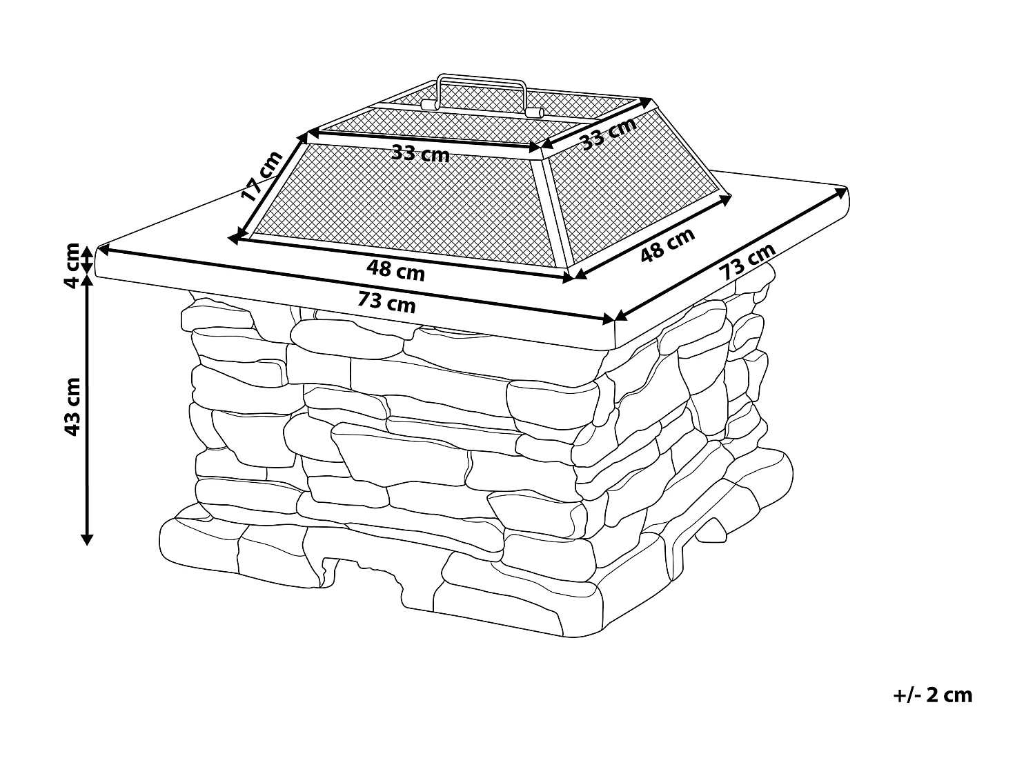 Grill-Feuerstelle KELUD Beton Grau