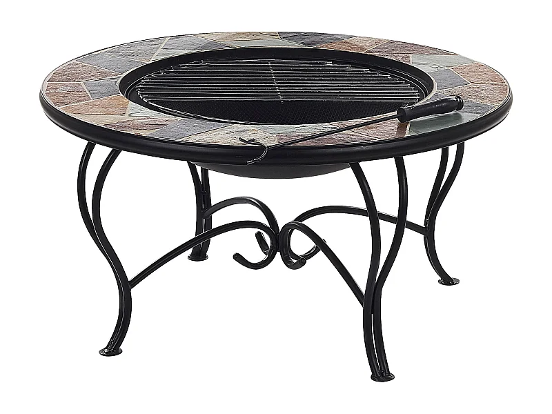 Pozo de fuego con parrilla EREBUS Metal Negro