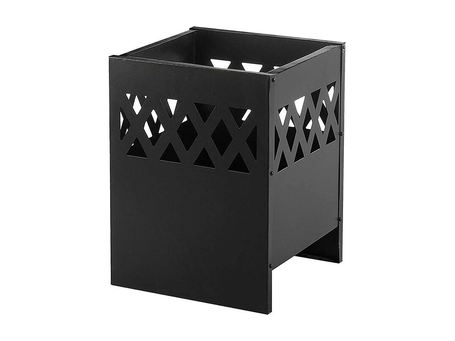 Feuerstelle aus Metall schwarz mit Grillrost quadratisch Gartengrill Shiga