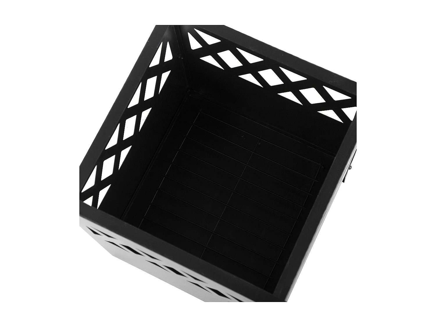 Feuerstelle aus Metall schwarz mit Grillrost quadratisch Gartengrill Shiga