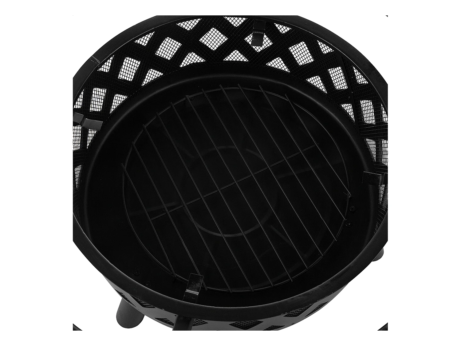 Brasero rond en acier noir MAYON