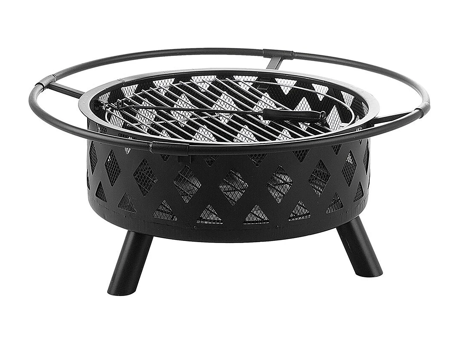 Brasero rond en acier noir MAYON