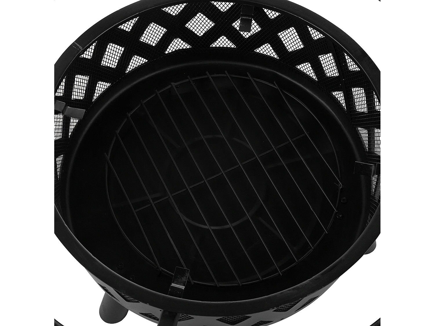 Brasero rond en acier noir MAYON