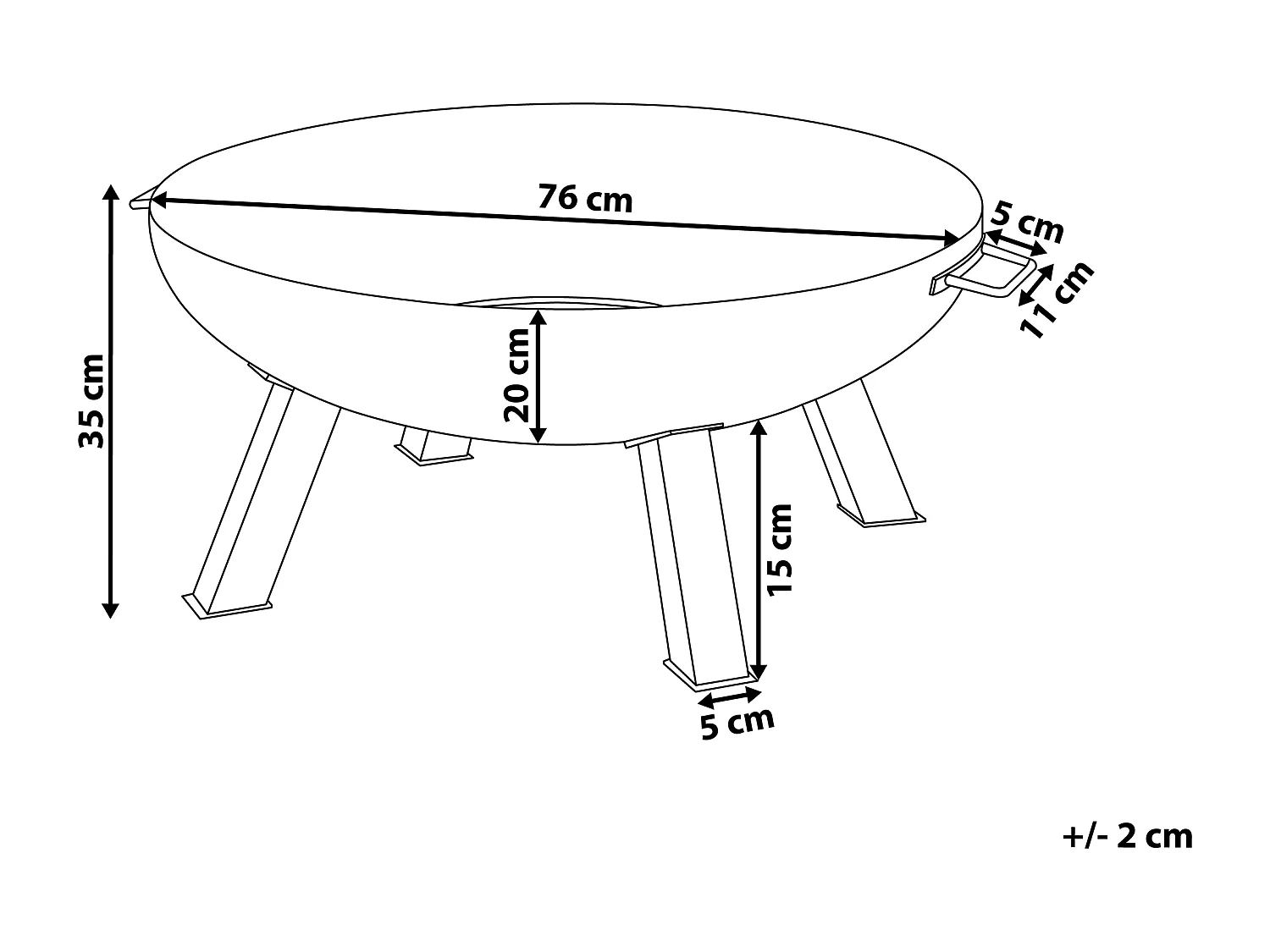 Lareira de jardim SEMPU Metal Preto