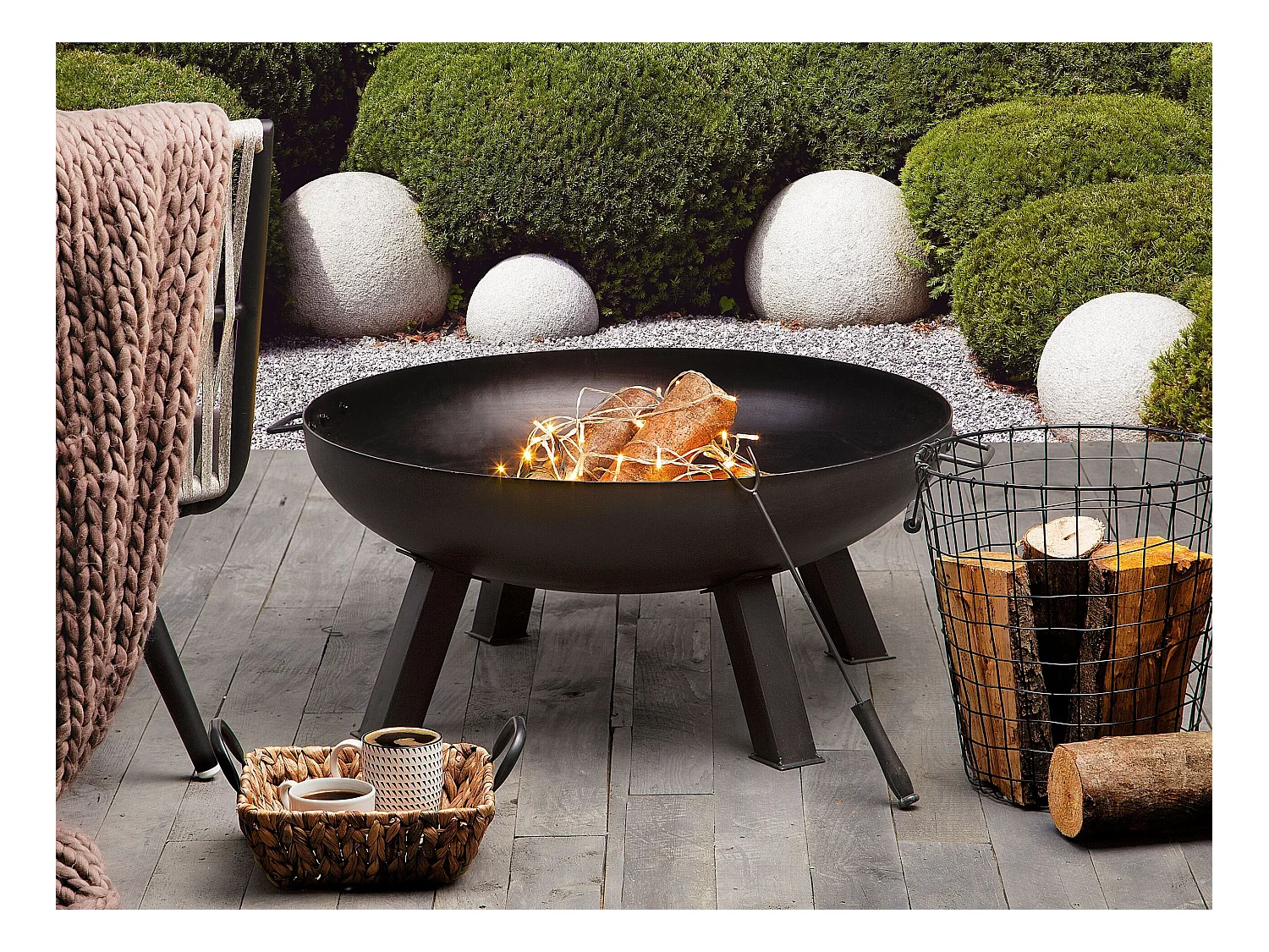 Braséro de jardin SEMPU Métal Noir