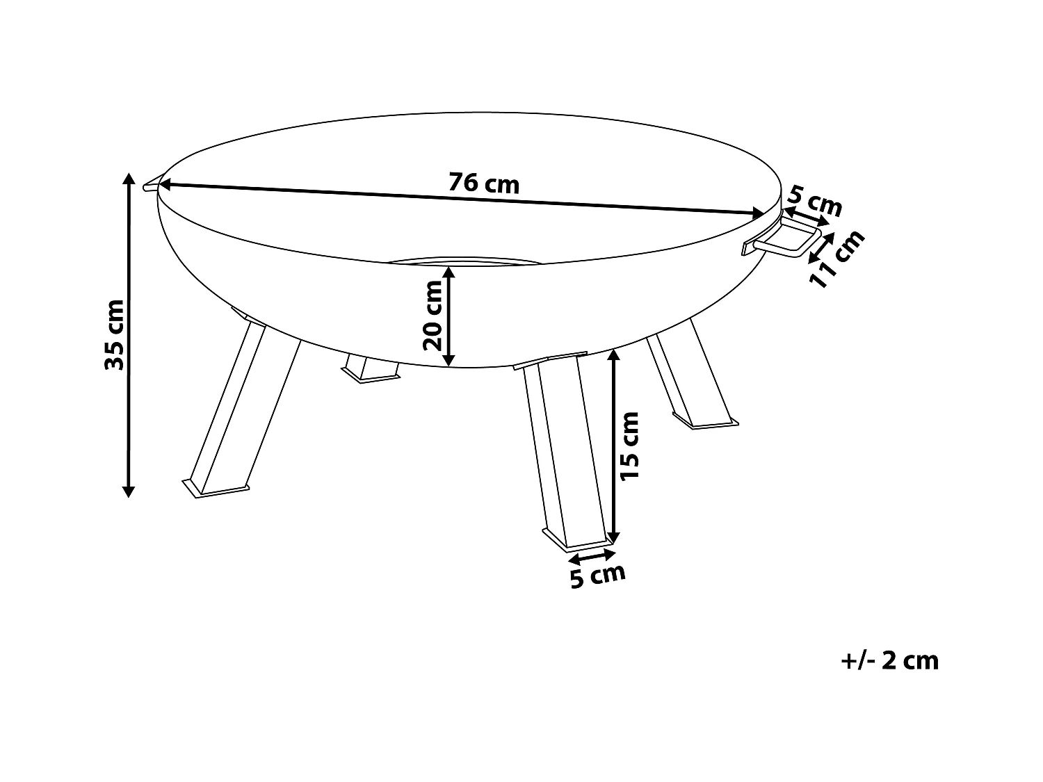 Braséro de jardin SEMPU Métal Noir