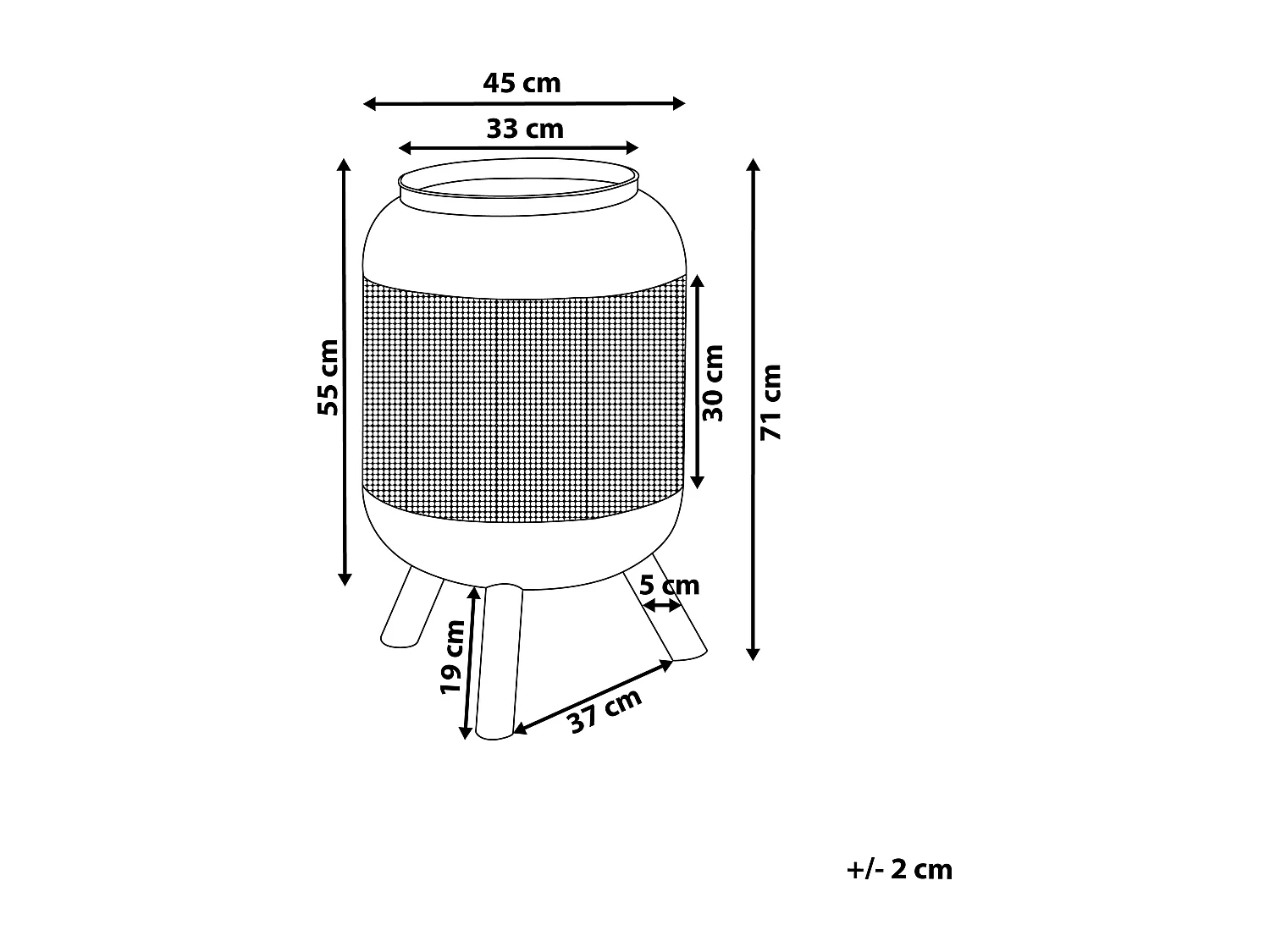 Pozo de fuego VEER Metal Negro
