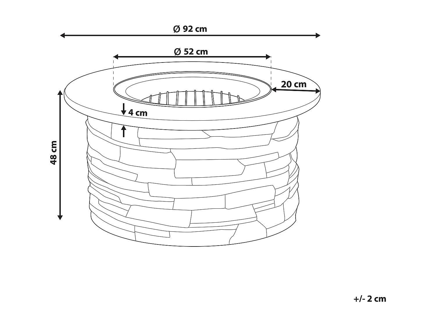 Grill vuurplaats TAMBORA Beton Grijs