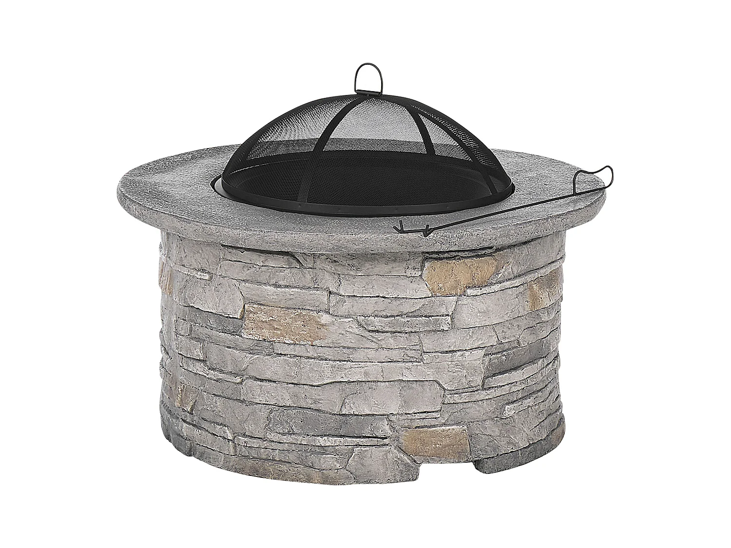 Foyer avec grille TAMBORA Béton Gris