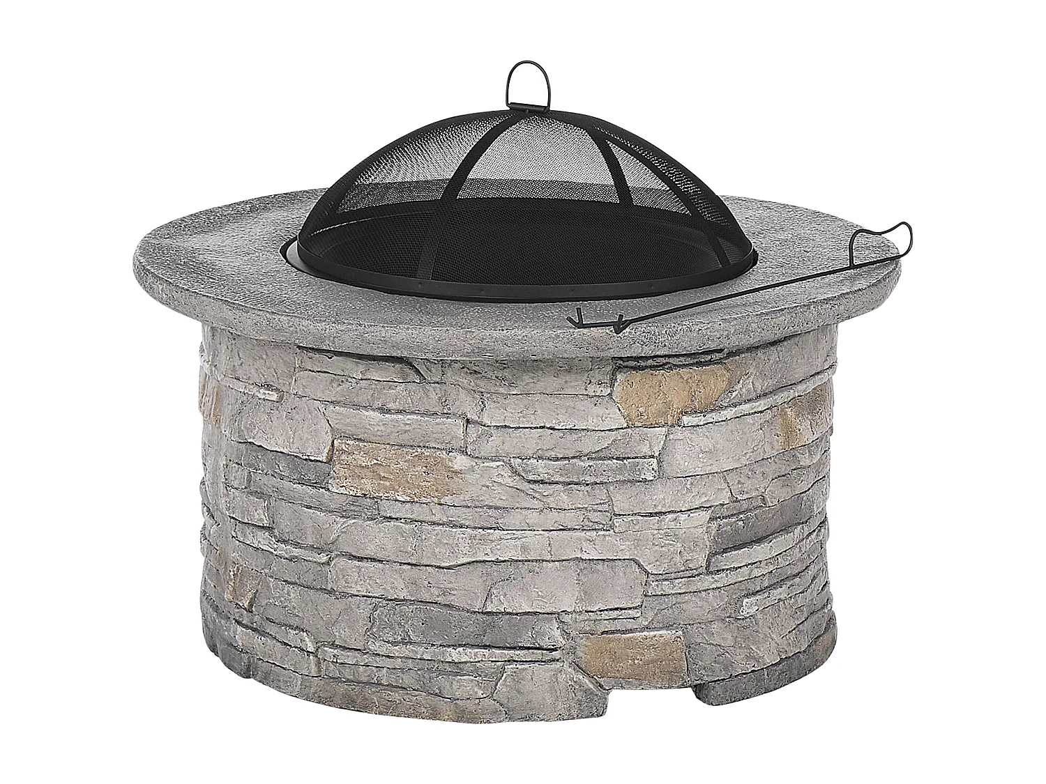 Foyer avec grille TAMBORA Béton Gris