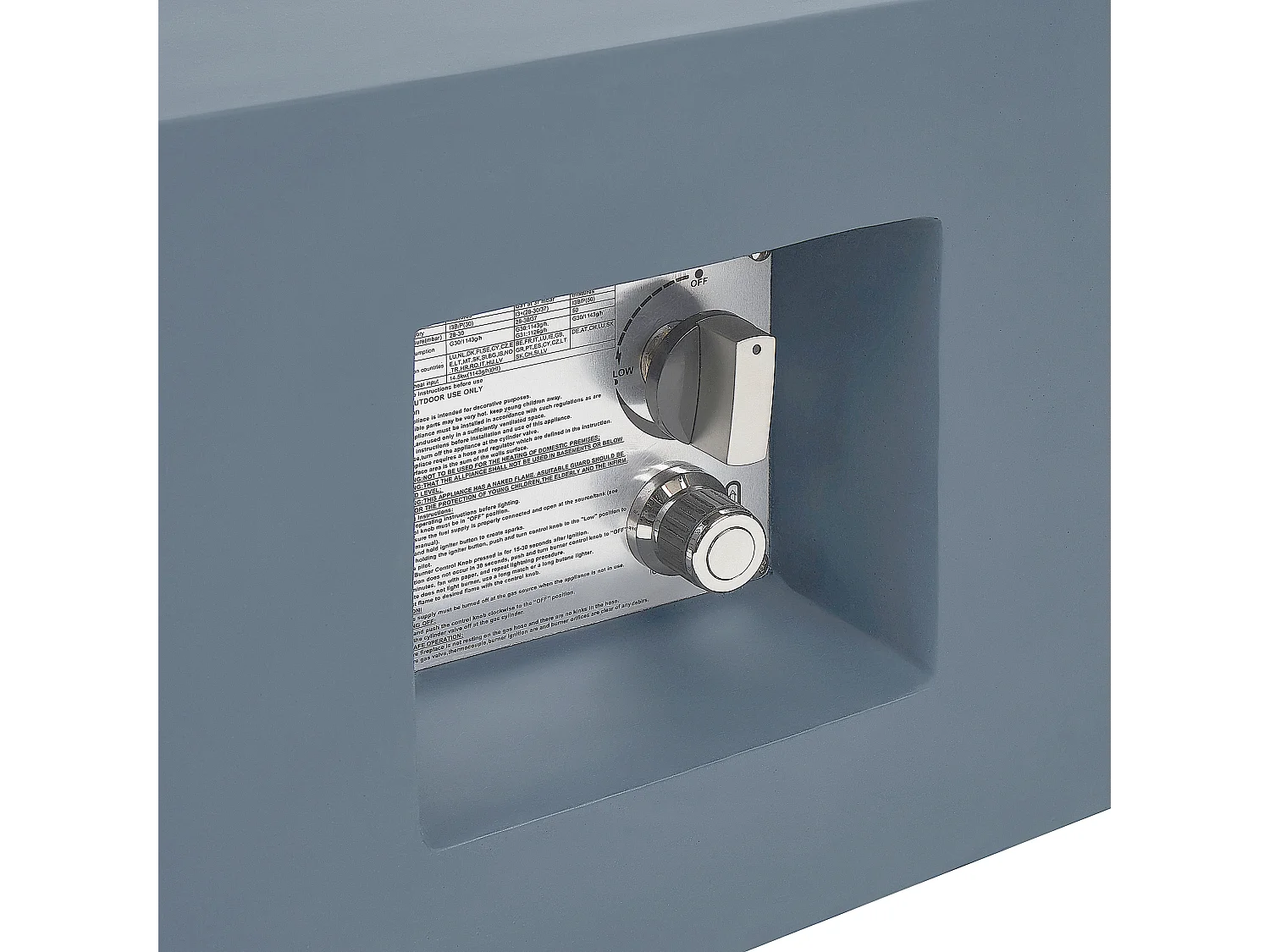 Stilvolle Feuerstelle Leichtbeton/Edelstahl rechteckig graphit grau Pavo