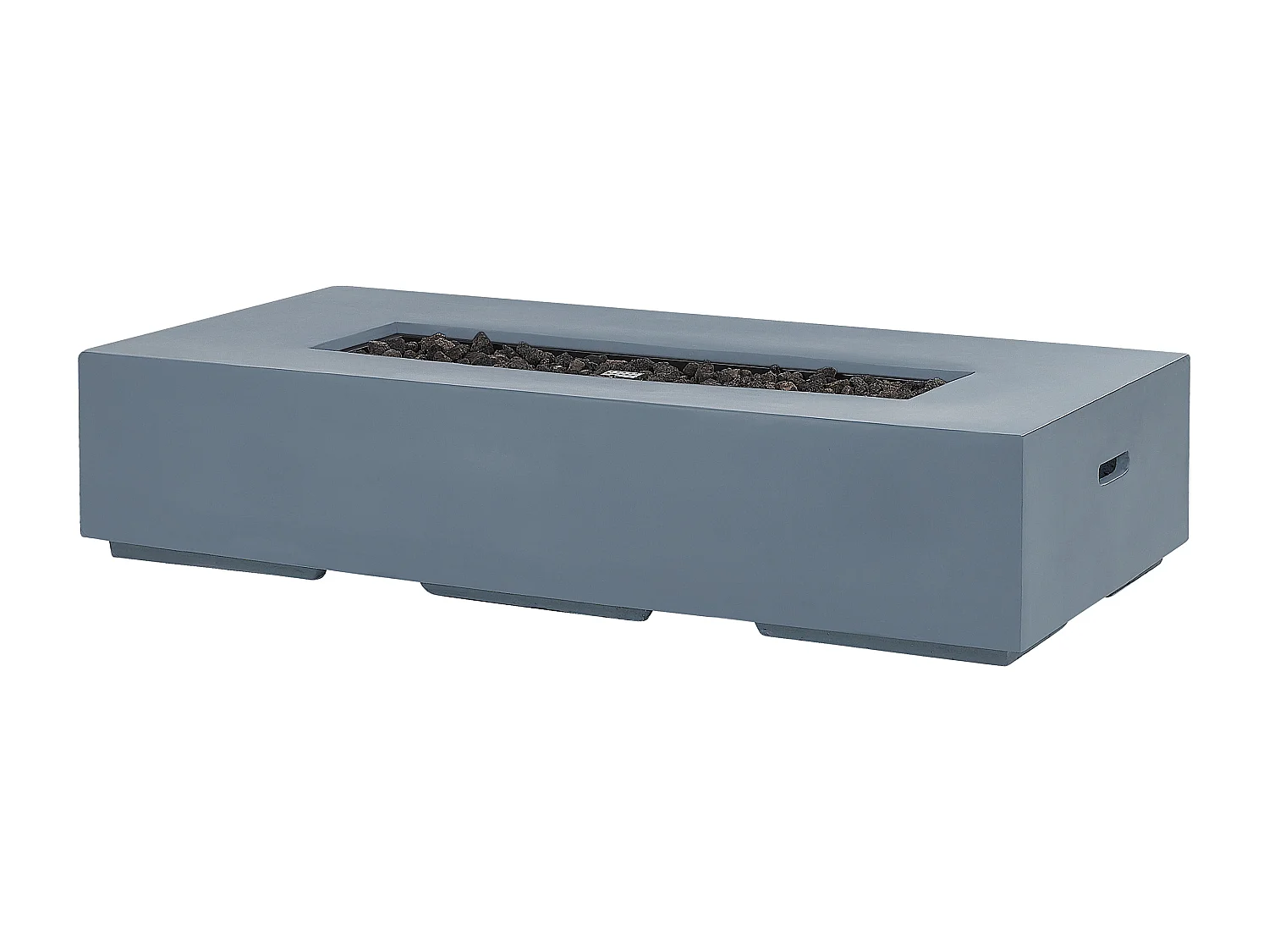 Stilvolle Feuerstelle Leichtbeton/Edelstahl rechteckig graphit grau Pavo