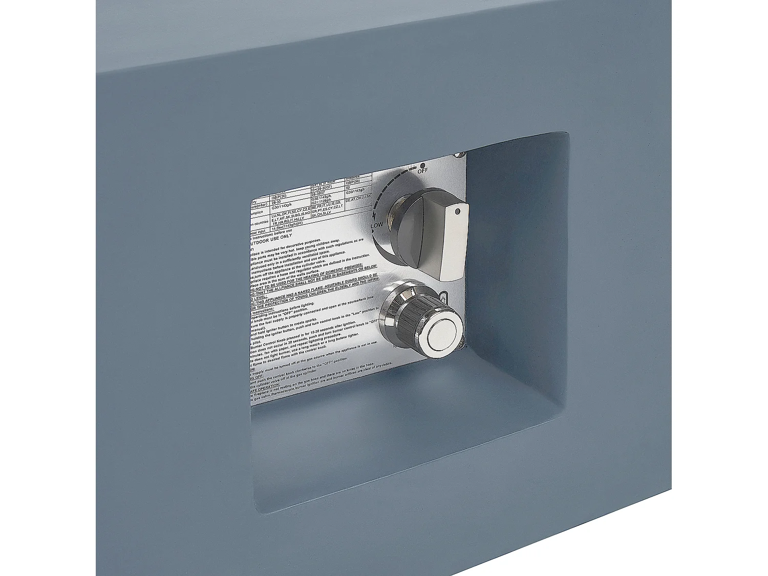 Stilvolle Feuerstelle Leichtbeton/Edelstahl rechteckig graphit grau Pavo