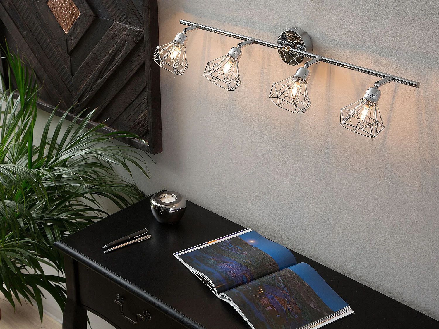 Lampa spot 4-punktowa ERMA Regulowana Metal Srebrny