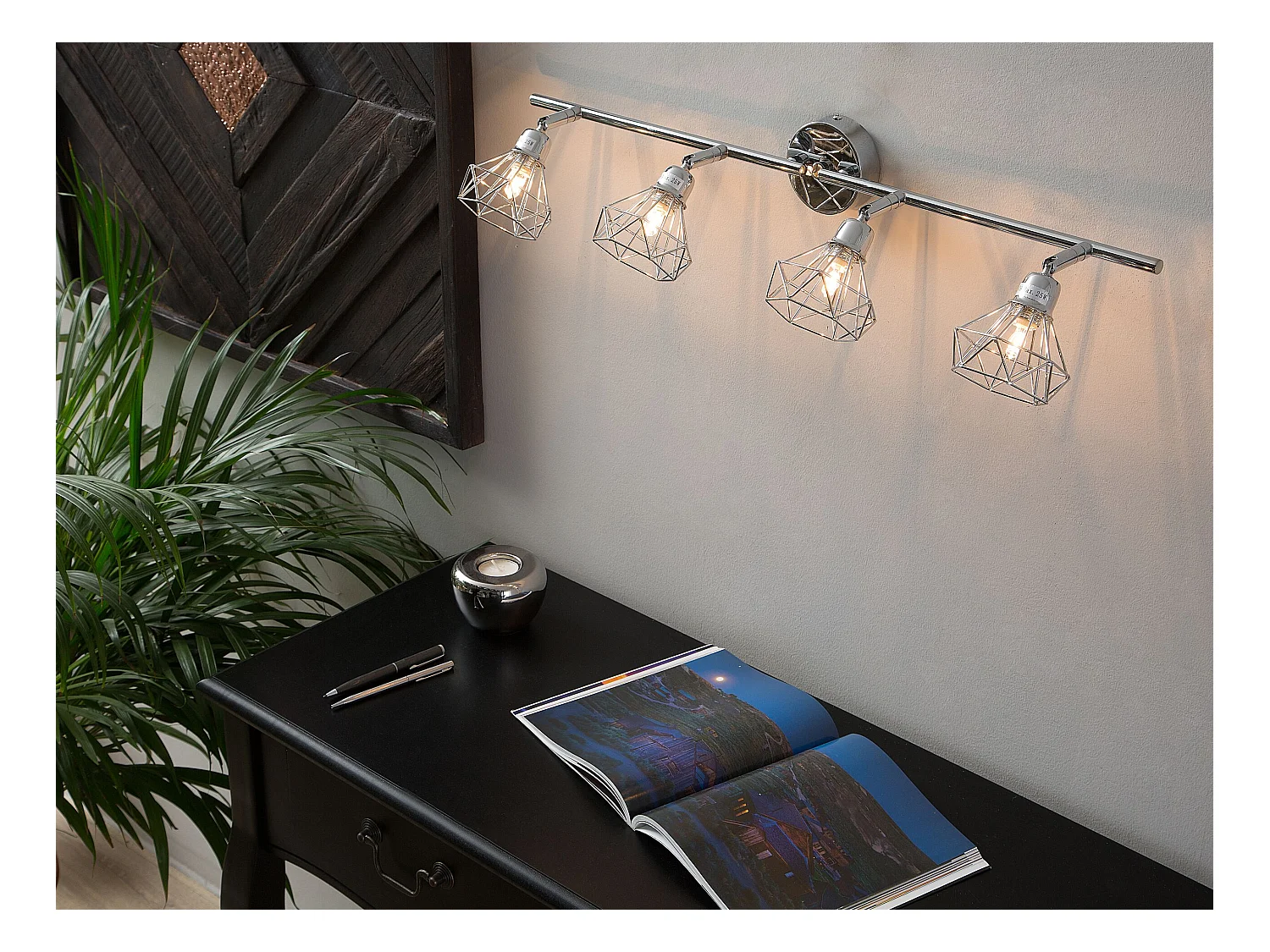 Spot à 4 lumières ERMA Réglable Métal Argenté