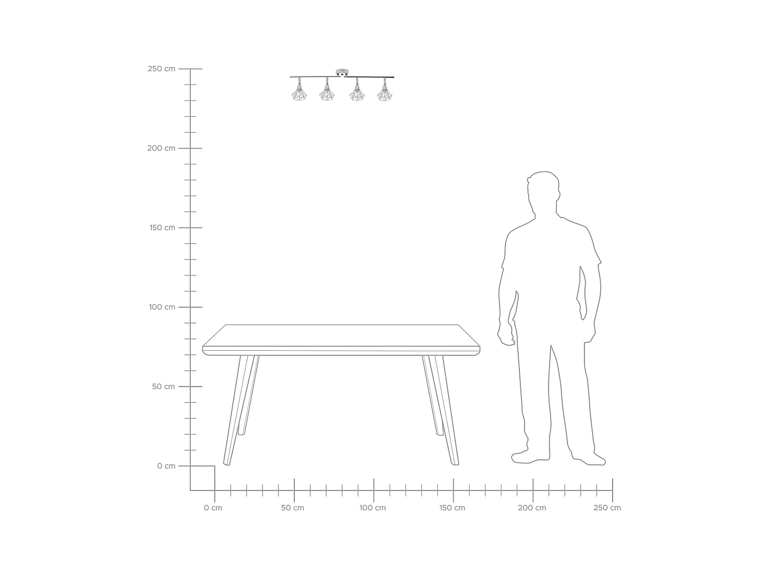 Spot à 4 lumières ERMA Réglable Métal Argenté