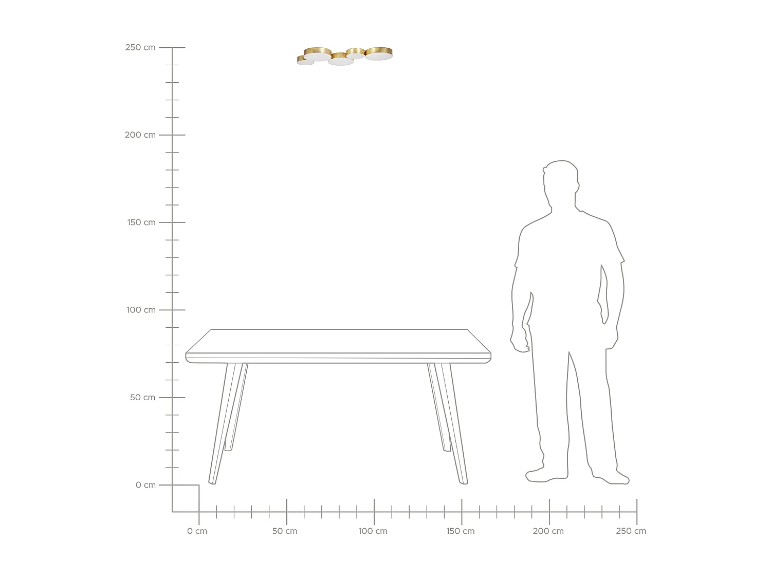 Plafonnier à LED LUGA Métal Doré