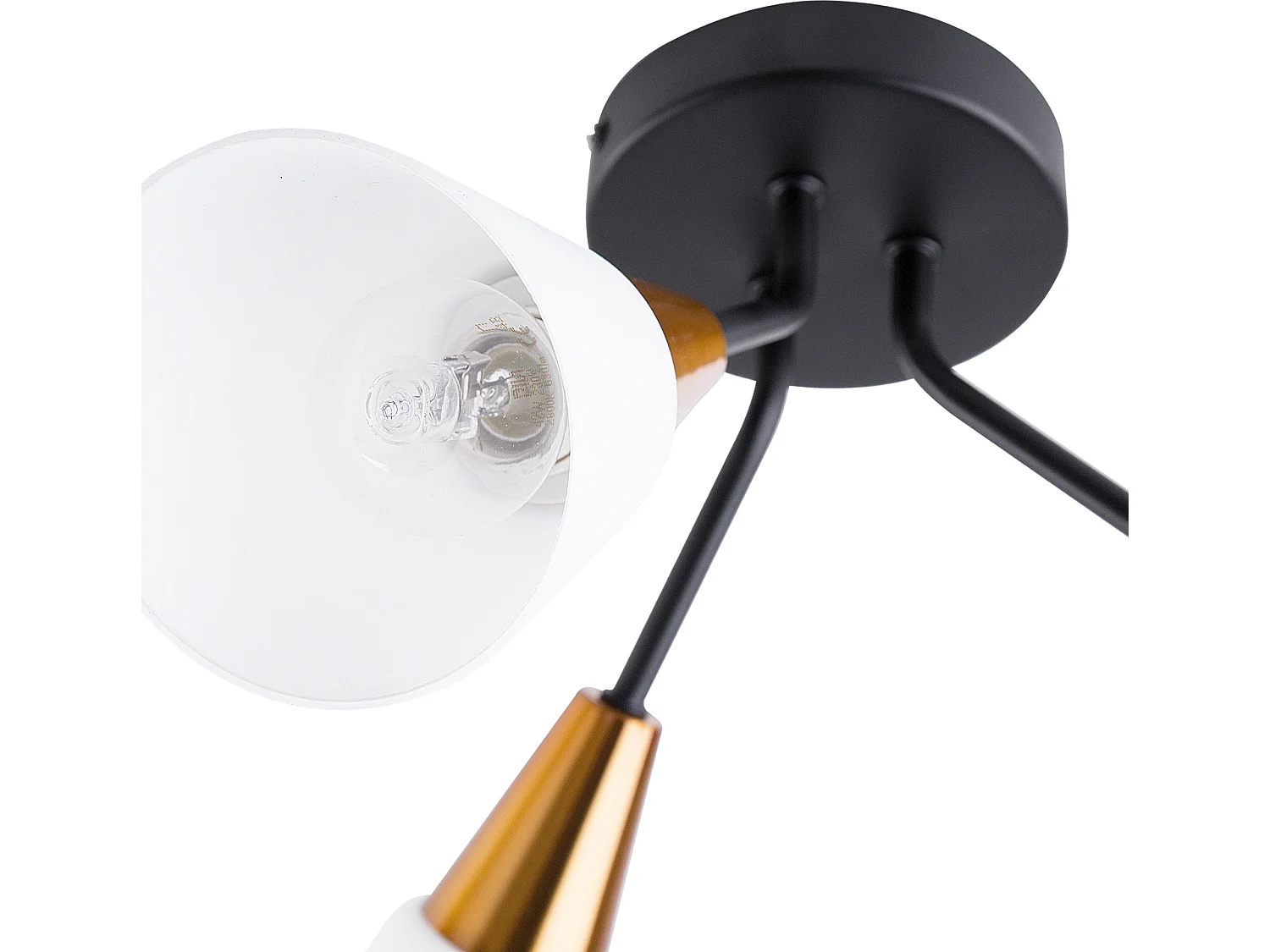 Wandleuchte Glas weiß / gold 3-flammig Kegelform AROYO III