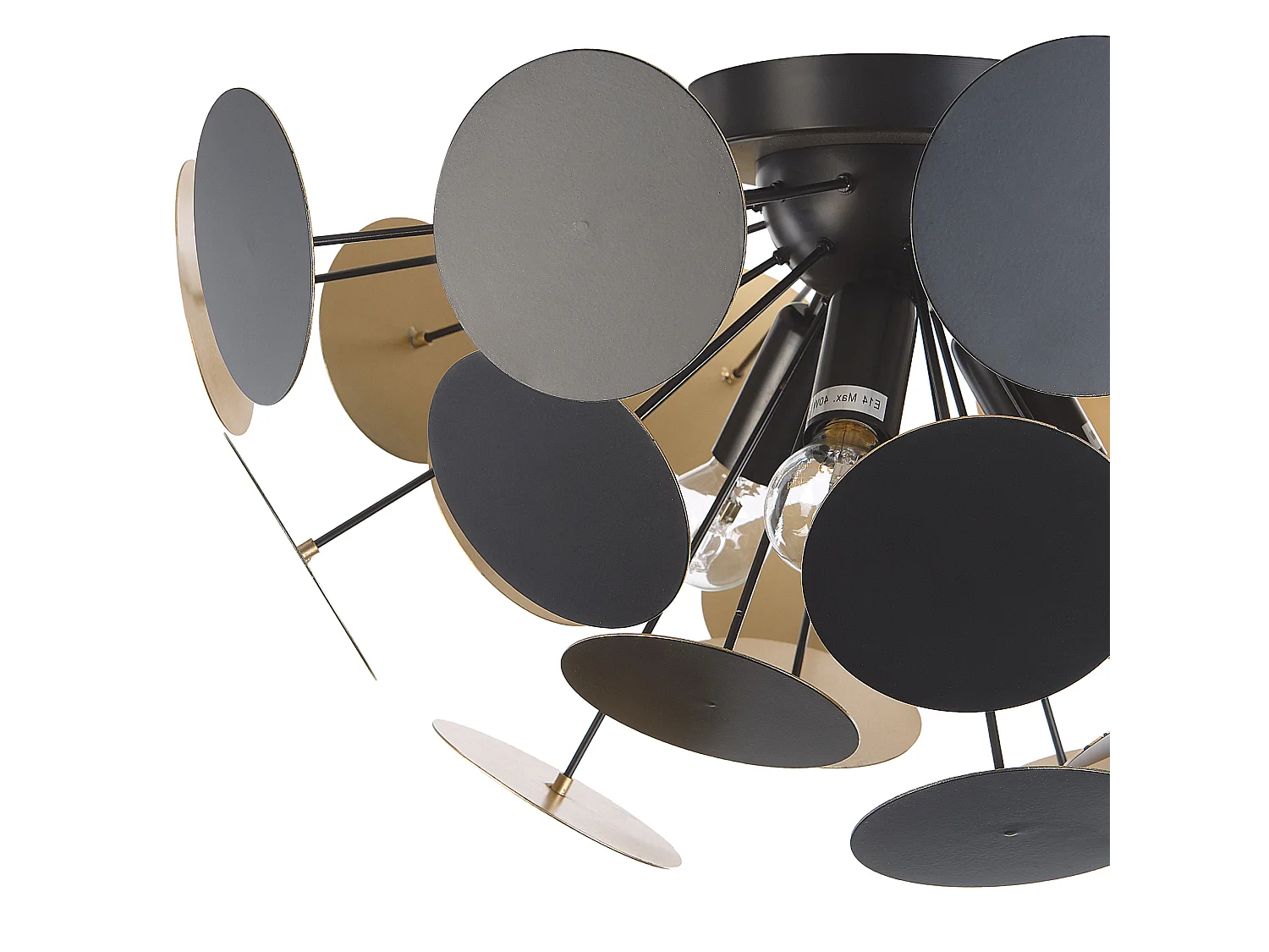 Zweifarbige Deckenleuchte aus Metall schwarz/gold Maritsa