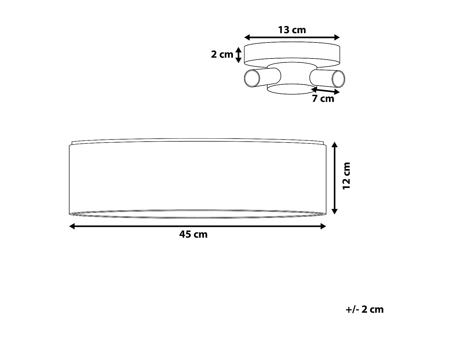 Iluminação de tecto RENA Preto
