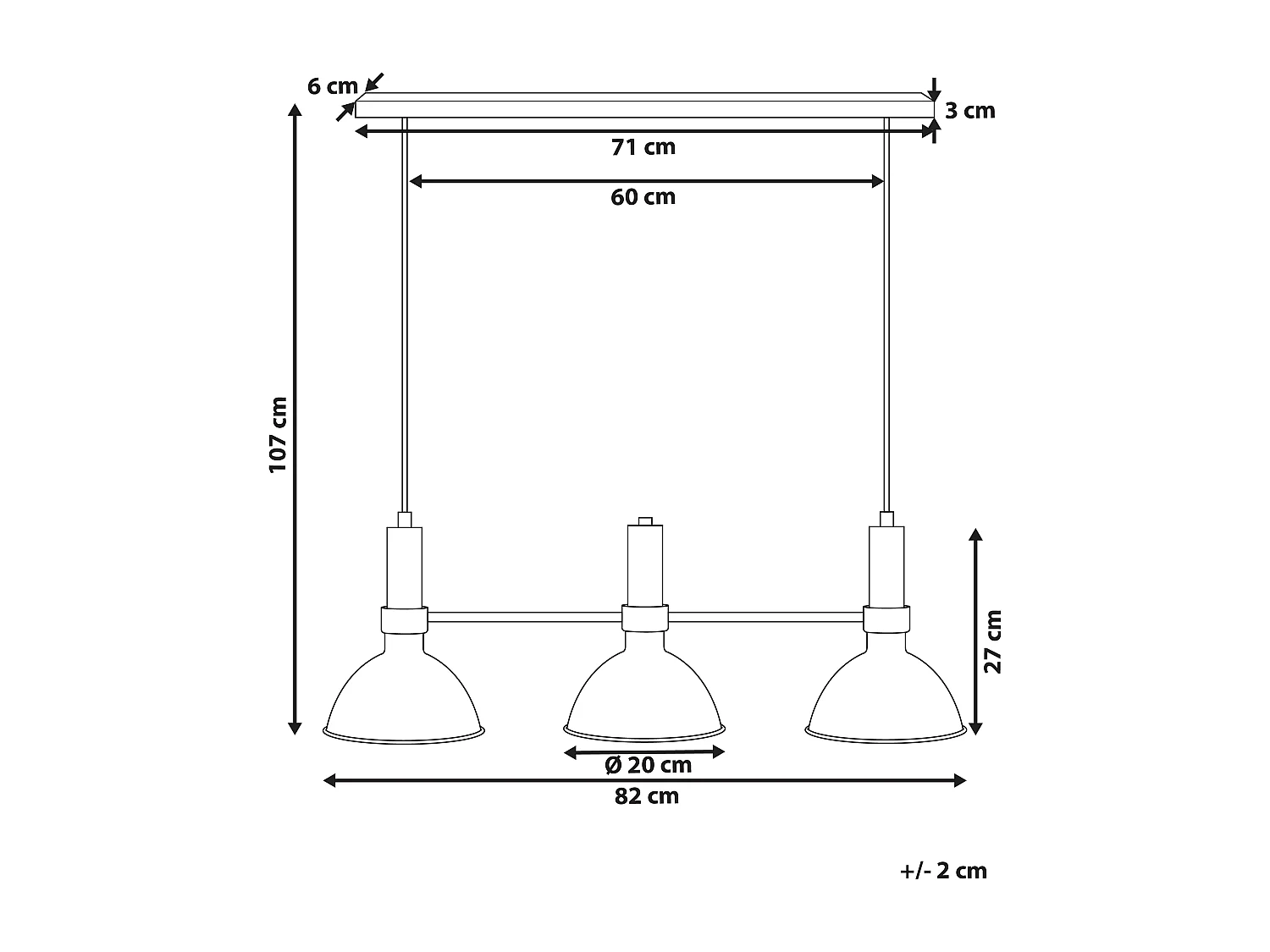 Lampa wisząca BELES Metal Czarny