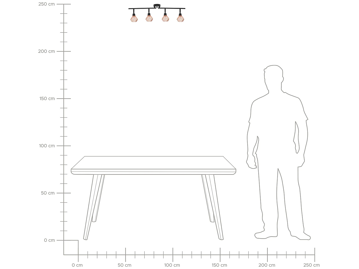 4-lichts spot VOLGA Verstelbaar Metaal Zwart