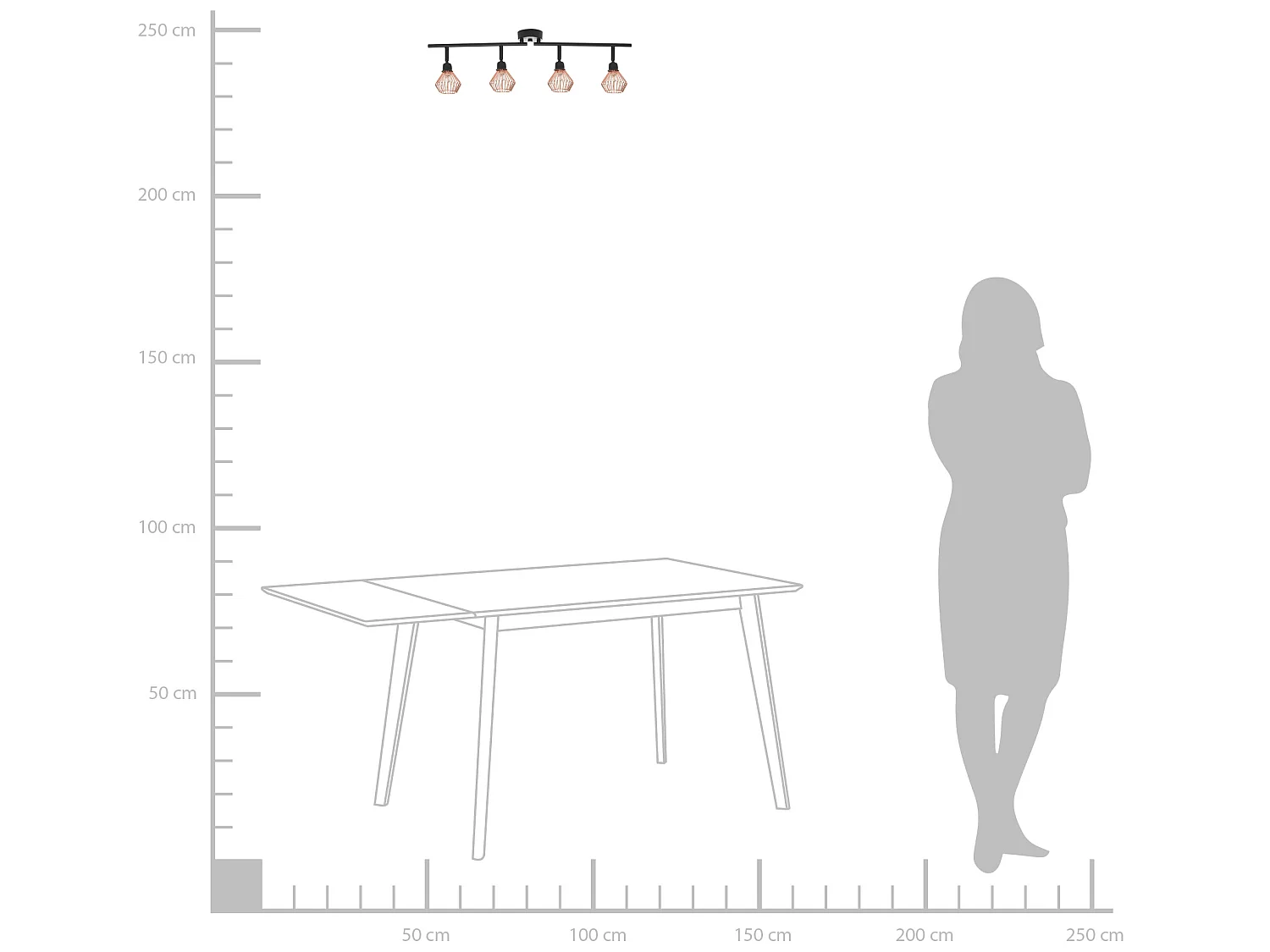 4-lichts spot VOLGA Verstelbaar Metaal Zwart