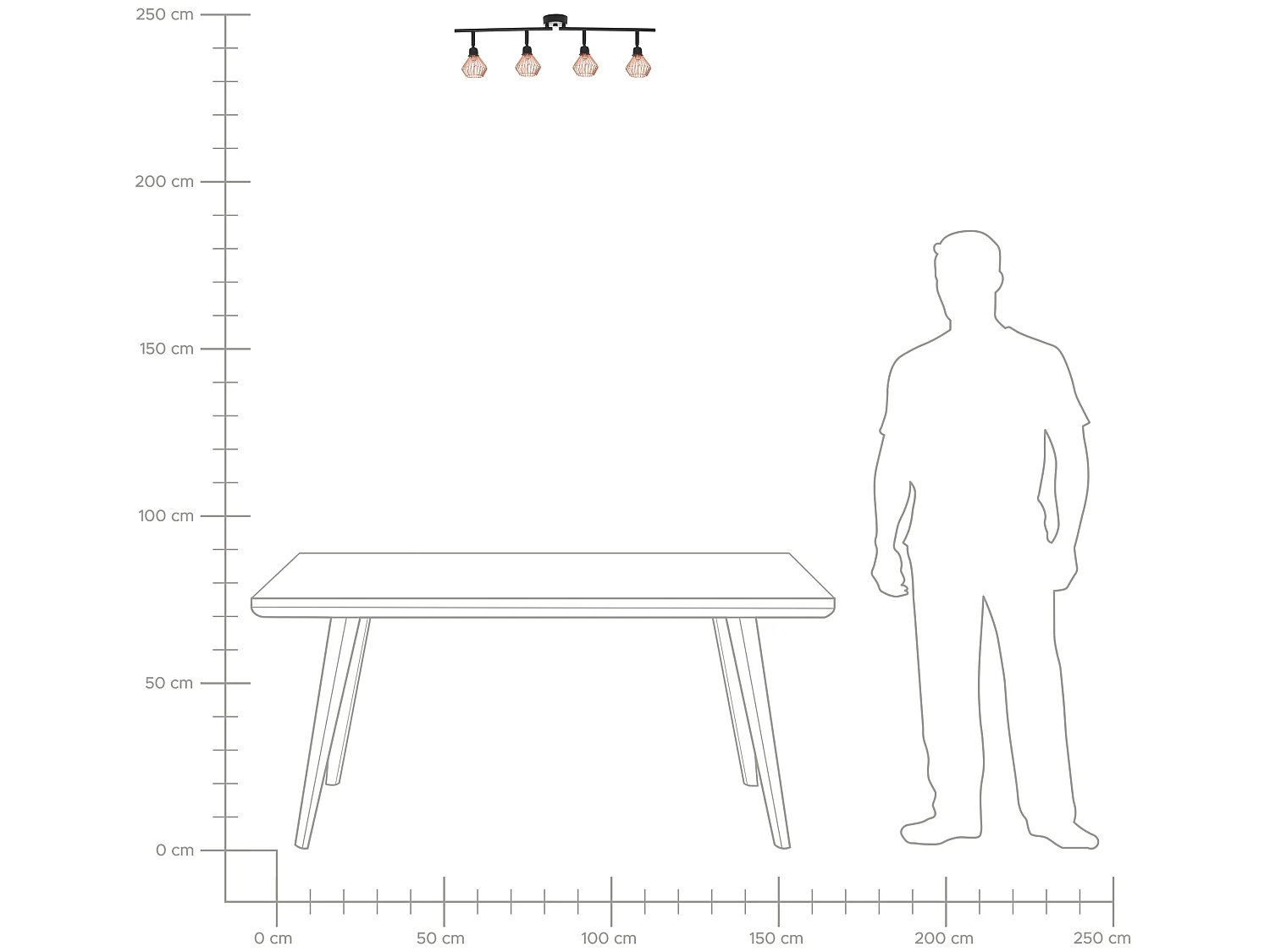 4-lichts spot VOLGA Verstelbaar Metaal Zwart