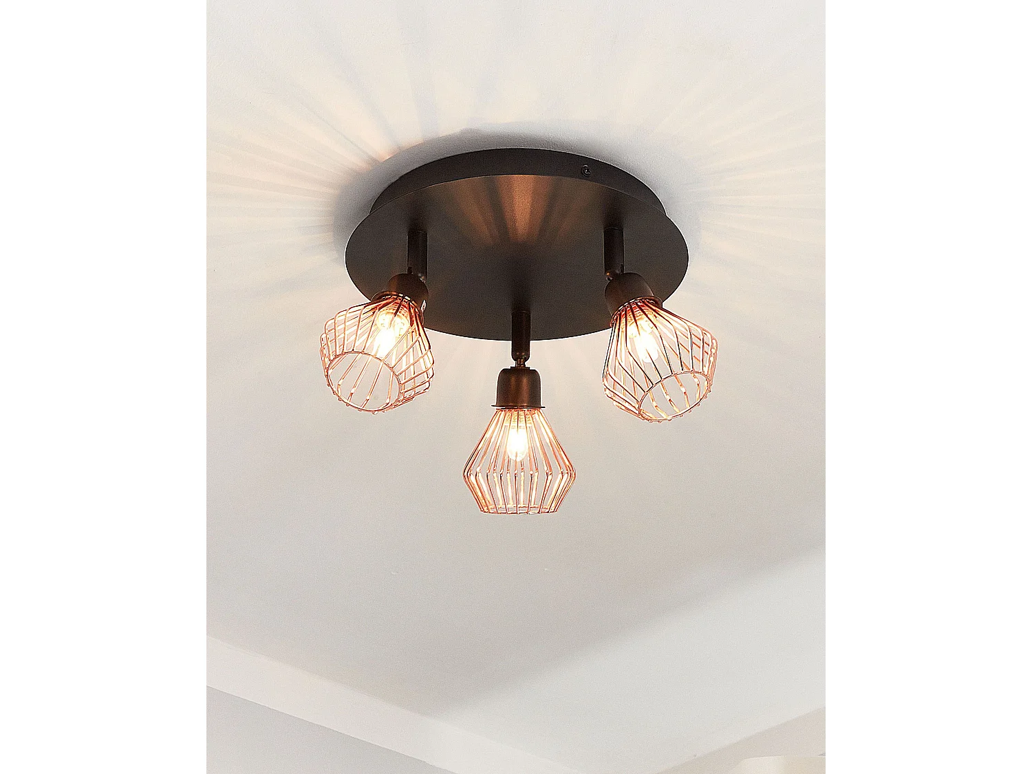 Lampa spot 3-punktowa VOLGA Regulowana Metal Czarny