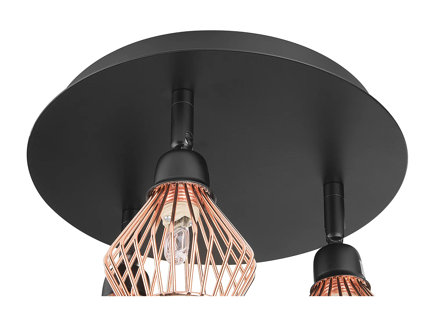 Klassische und elegante Deckenlampe schwarz/Kupfer Volga M