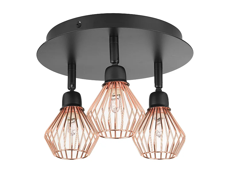 Faretto a 3 luci VOLGA Regolabile Metallo Nero