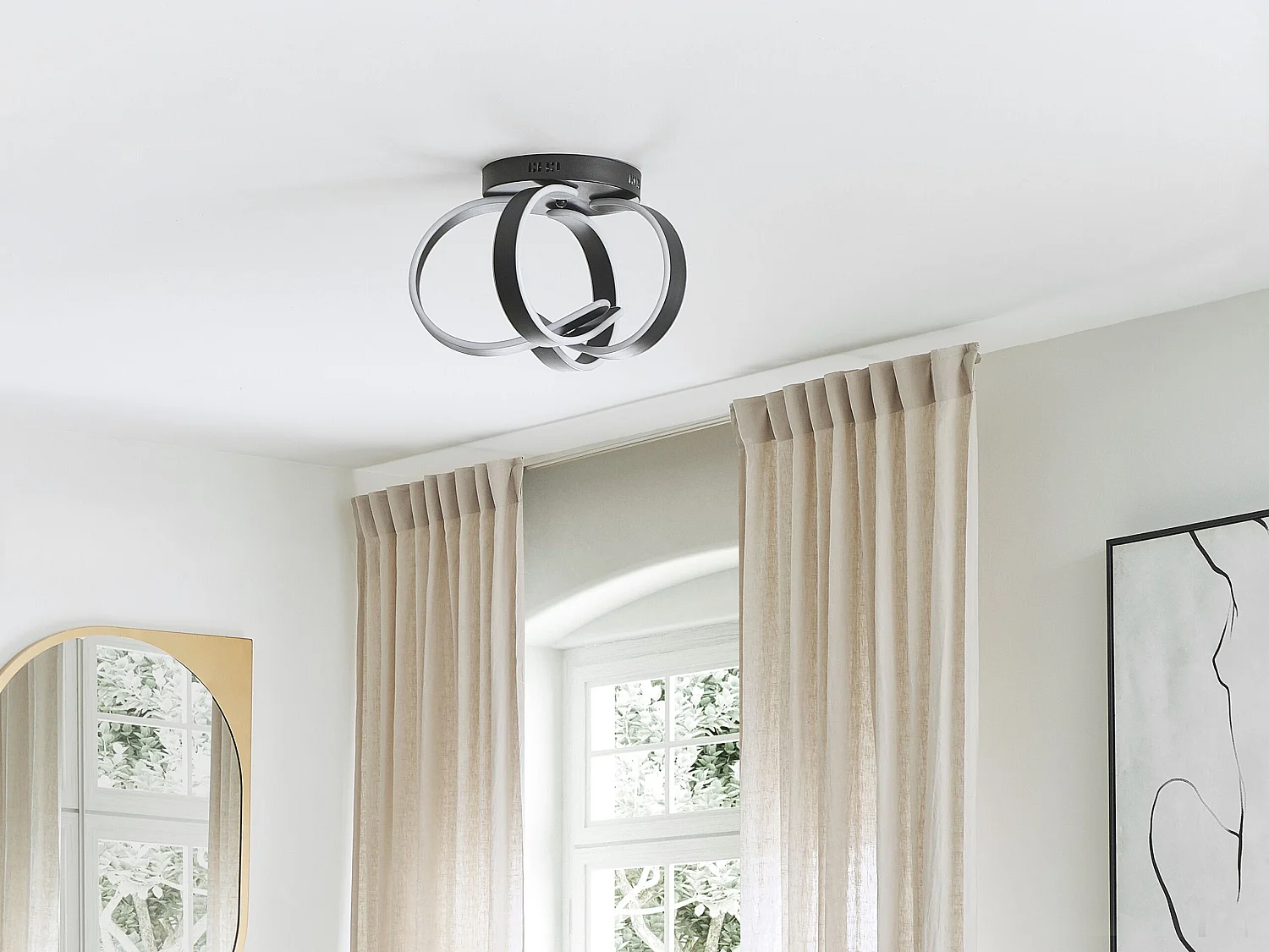 LED plafondlamp NURA Metaal Zwart