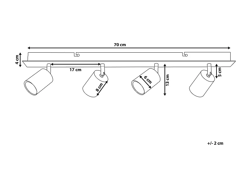 Strahler 4-flammig TIGRIS verstellbar Metall Weiss
