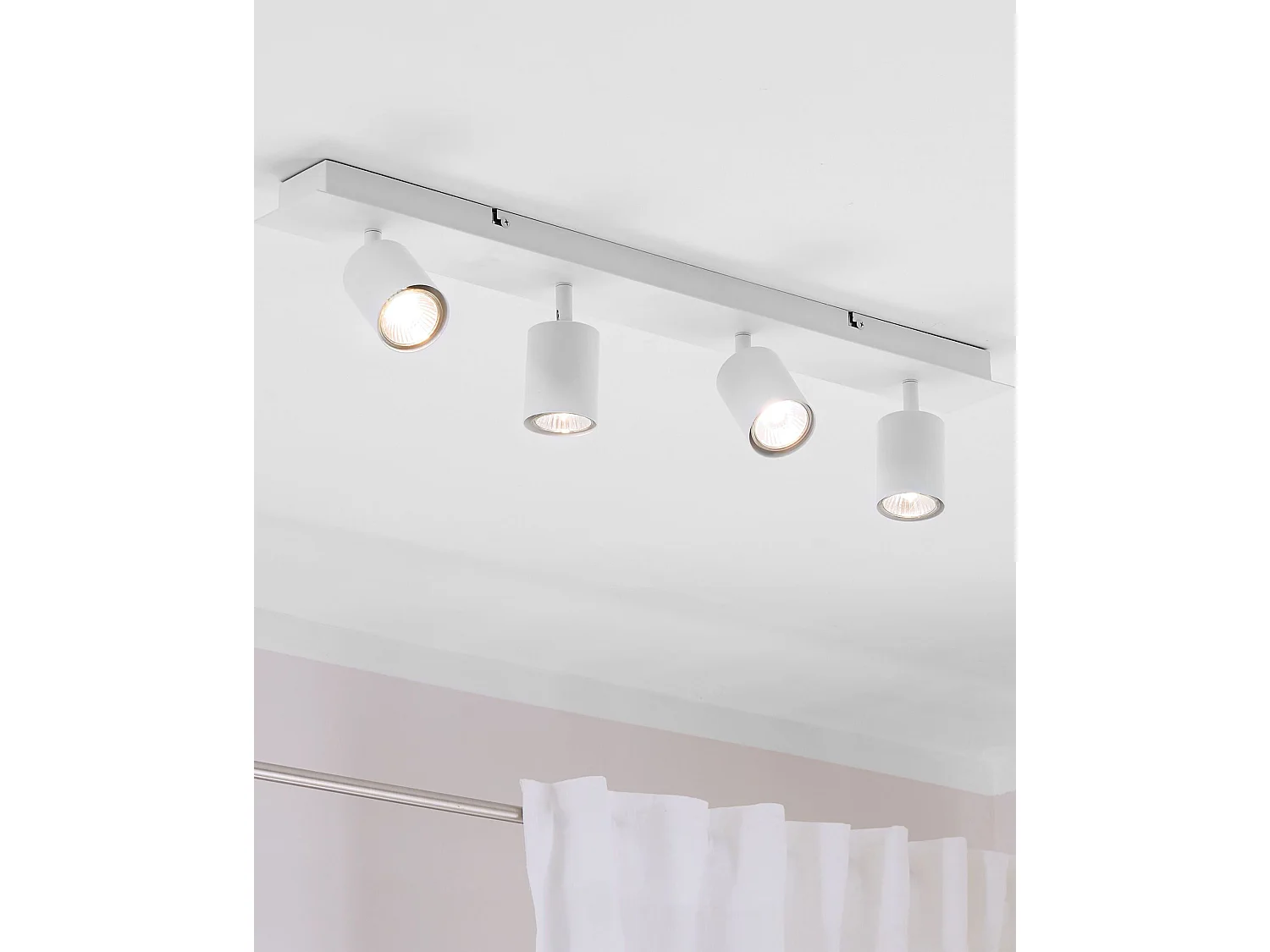 Faretto a 4 luci TIGRIS Regolabile Metallo Bianco