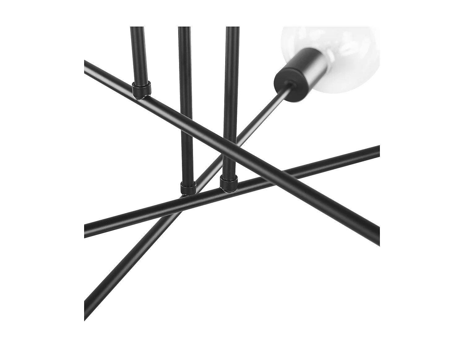 Sechsflammige Hängeleuchte in Schwarz industrielles modernes Design Kidane