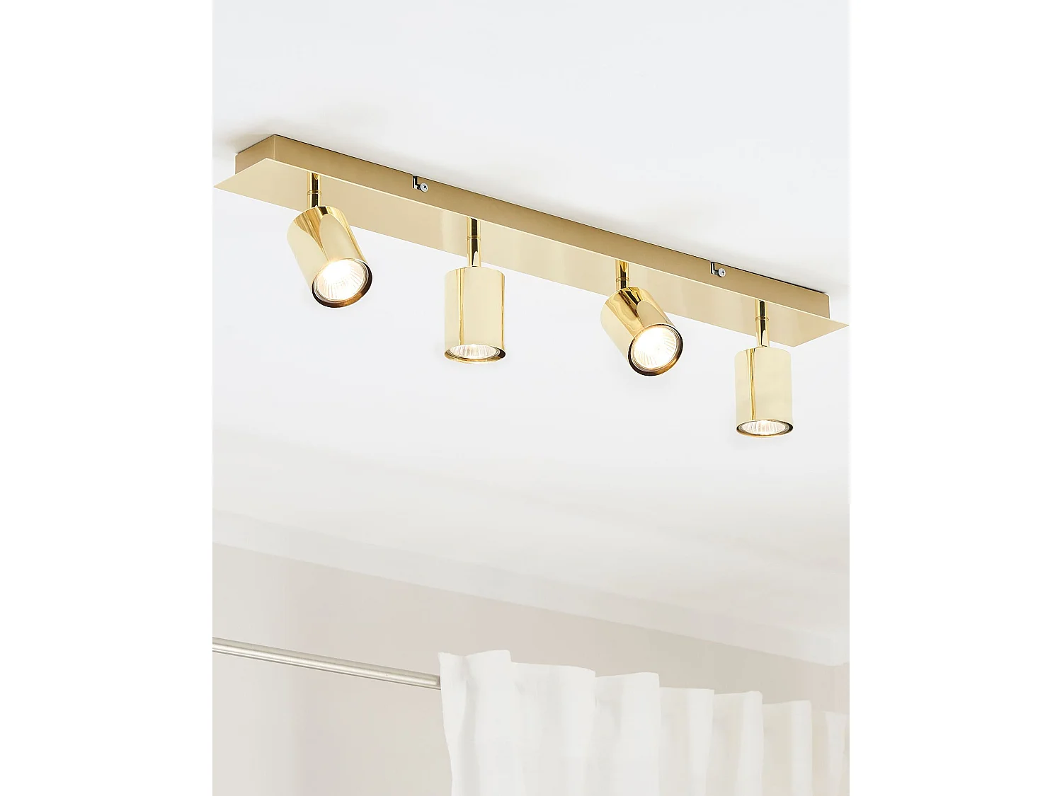 Elegante Deckenleuchte aus Metall in Gold 4-flammig Zylinderform Tigris