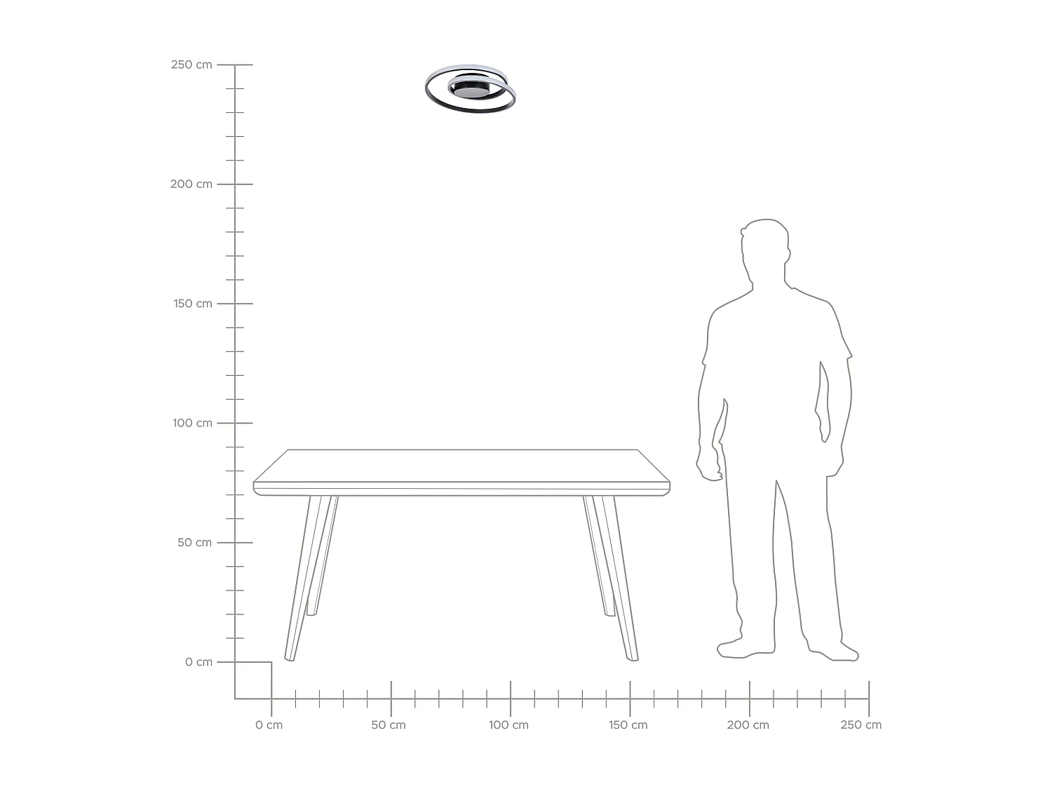 Candeeiro de teto LED NARYN Metal Preto