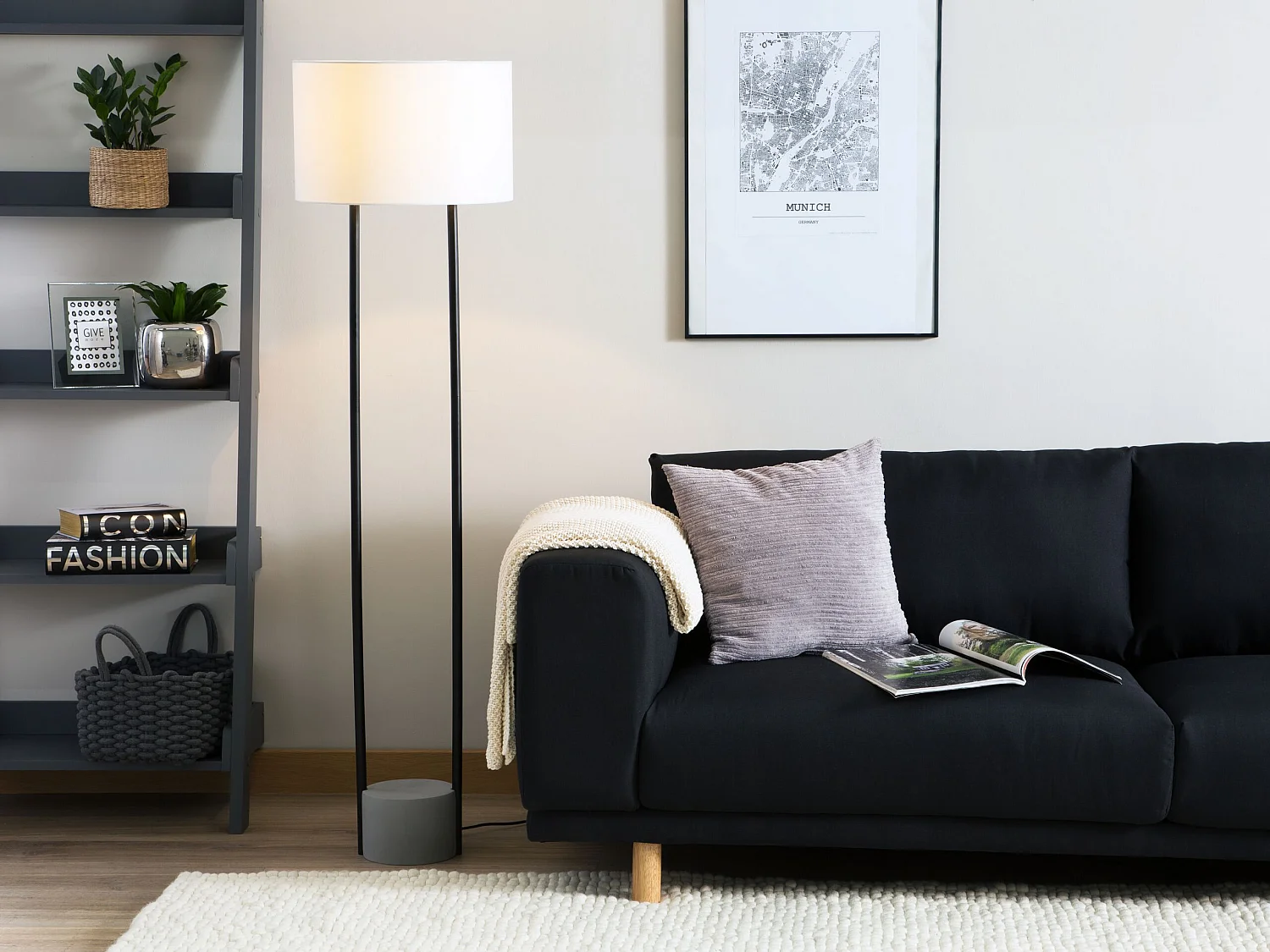 Lampadaire blanc 153 cm REMUS