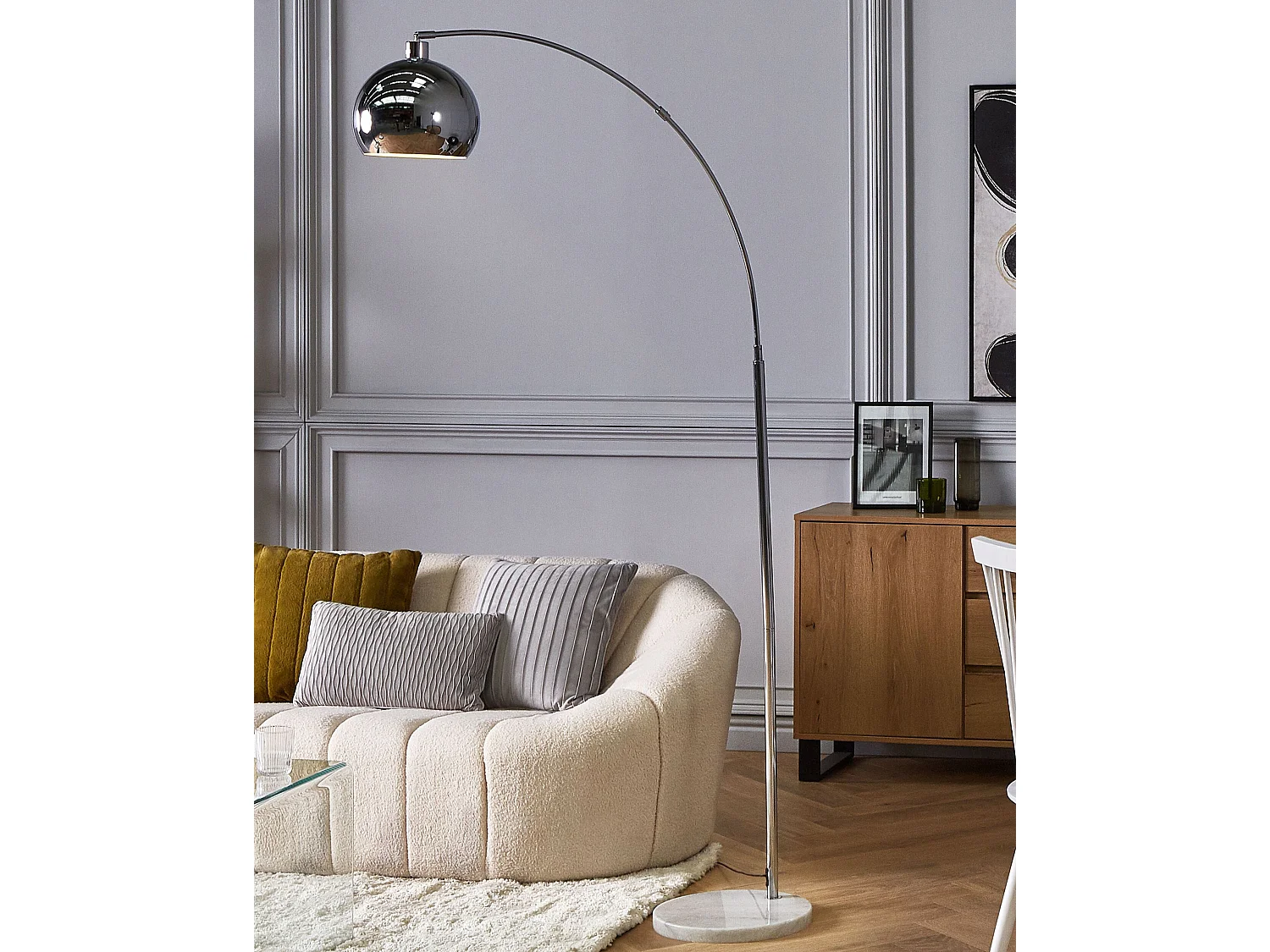 Lampada da pavimento PAROO Metallo Argento