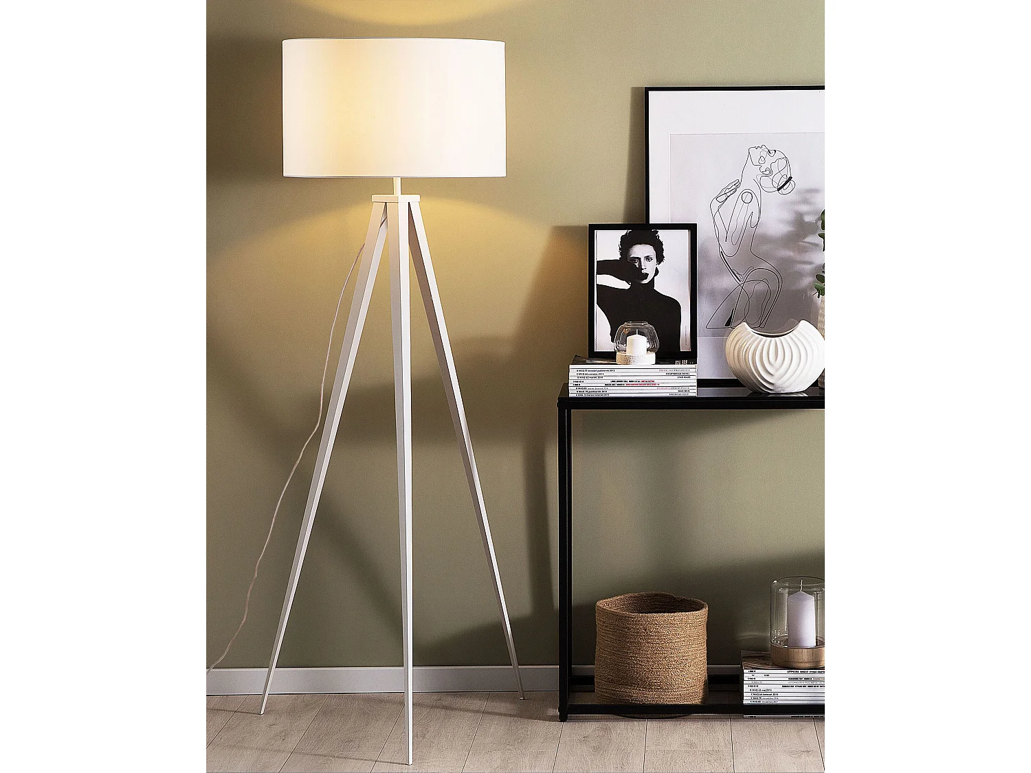 Moderne Stehlampe Polyester/Metall weiß Stiletto