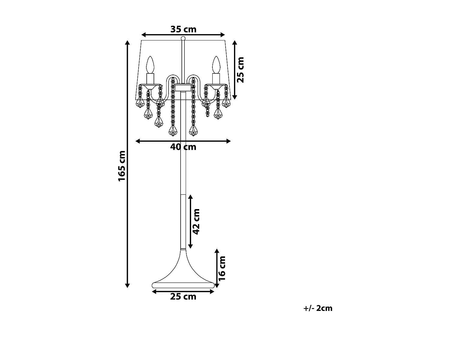 Lámpara de pie EVANS Metal Negro