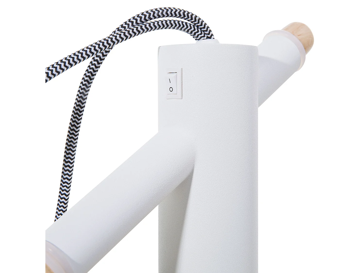 Lampa podłogowa OWENS Regulowana Drewno Biały