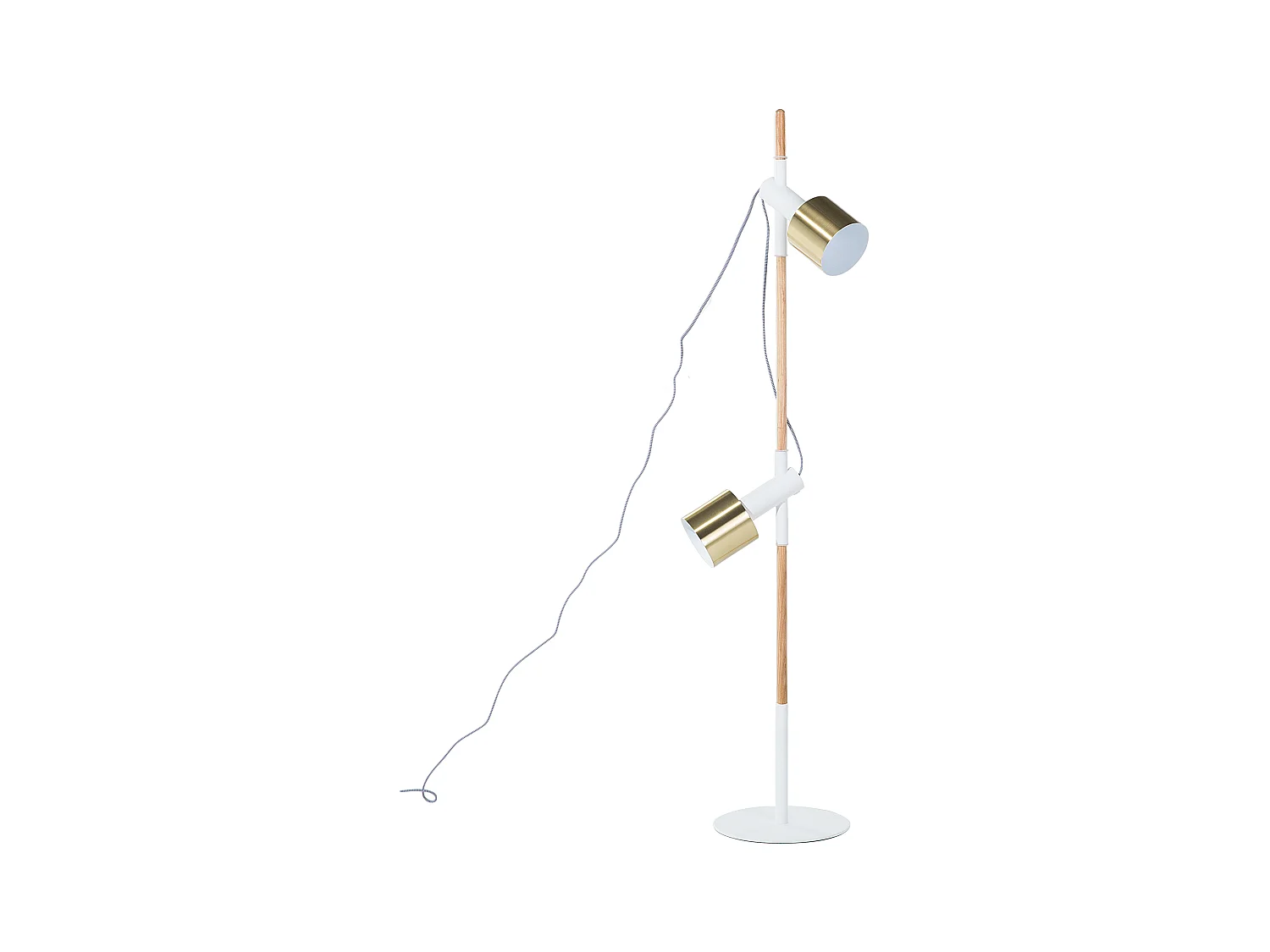 Lampadaire OWENS Réglable Bois de frêne Blanc