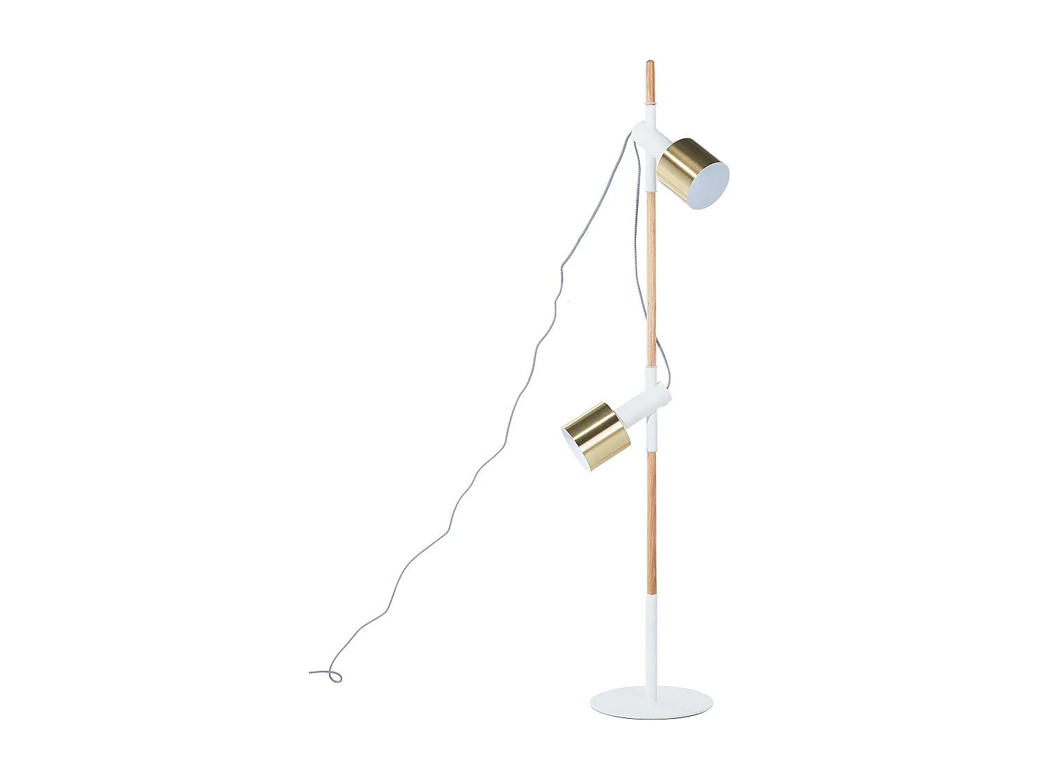 Lampada da pavimento OWENS Regolabile Legno Bianco