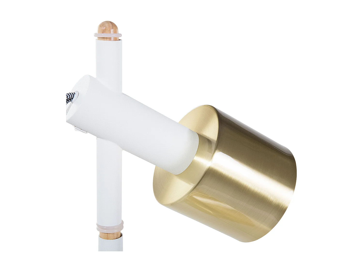 Lampada da pavimento OWENS Regolabile Legno Bianco