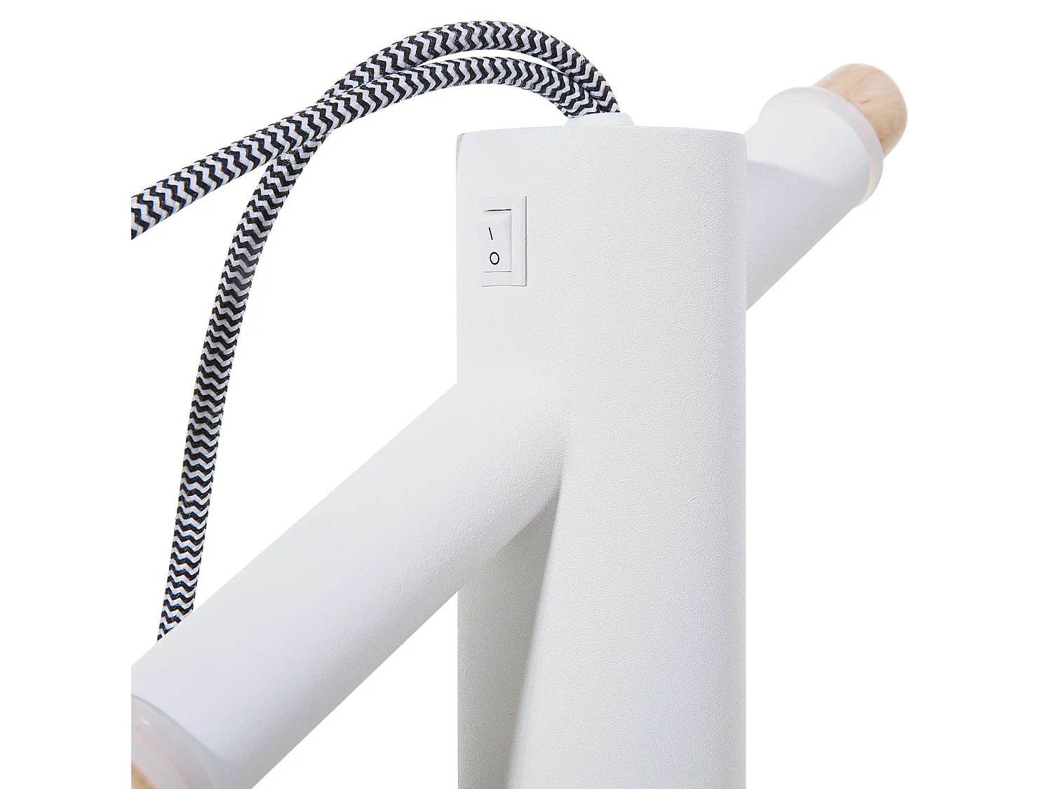 Lampada da pavimento OWENS Regolabile Legno Bianco