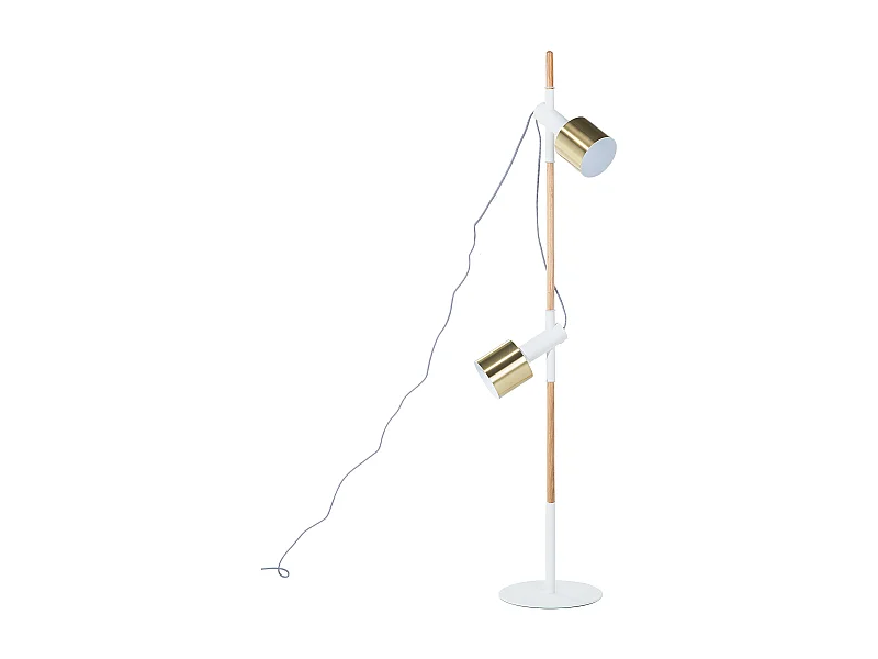 Candeeiro de pé OWENS Ajustável Madeira Branco