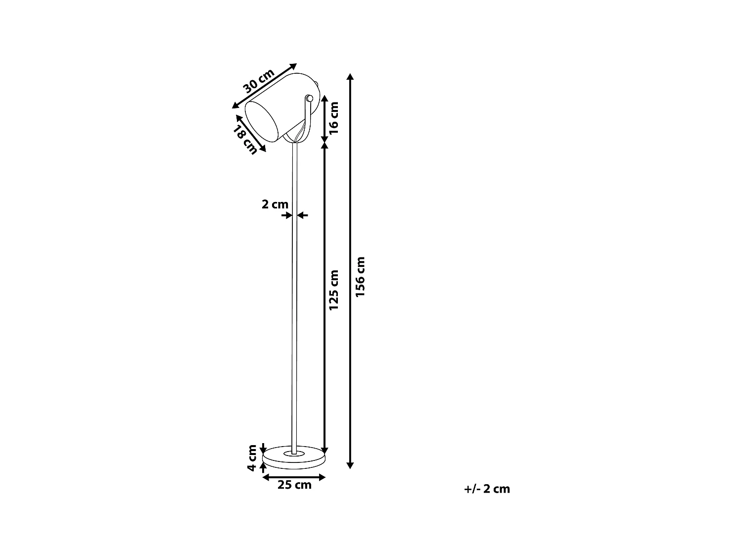 Stehlampe TYRIA verstellbar Metall Schwarz